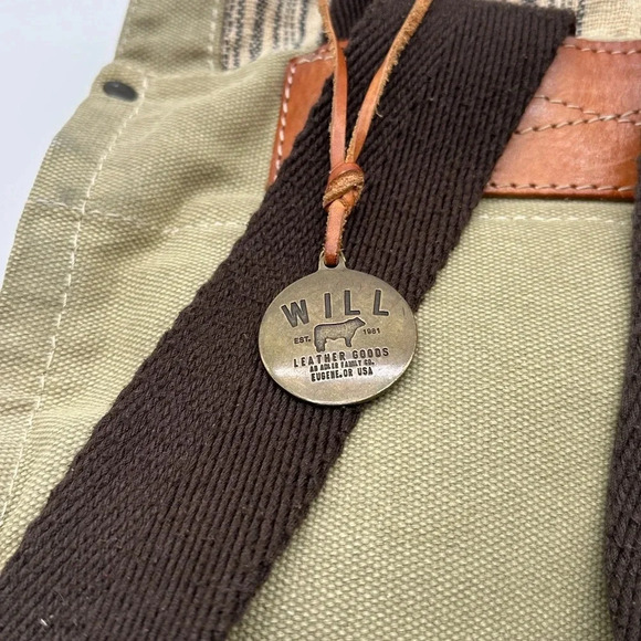 Will Leather Goods River Dome Rucksack Backpack Canvas Leather Multi Color - Picture 16 of 16